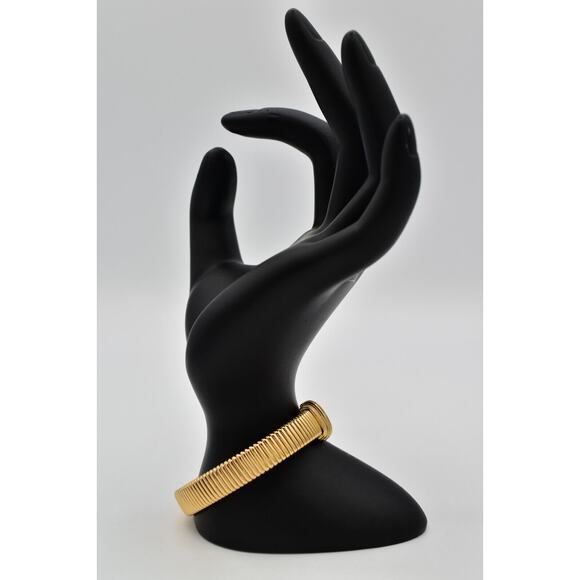 Christian Dior Vintage Crystal Bangle Bracelet Omega Gold NOS Signed 1980s Bin8 - Picture 9 of 12